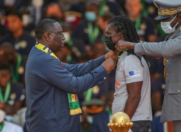 Senegal president praised the national football coach, Aliou Cissé. Image: Senegal presidency