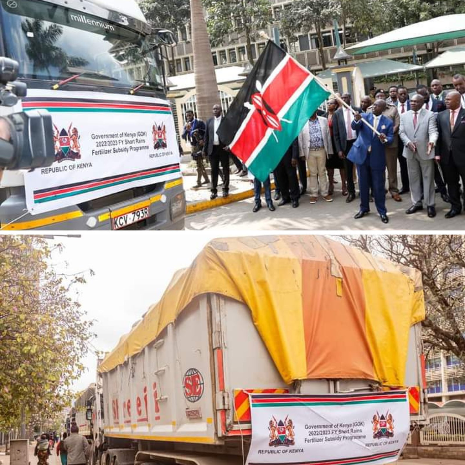 DP Rigathi Gachagua flagging off subsidized fertilizers at Harambee Annex